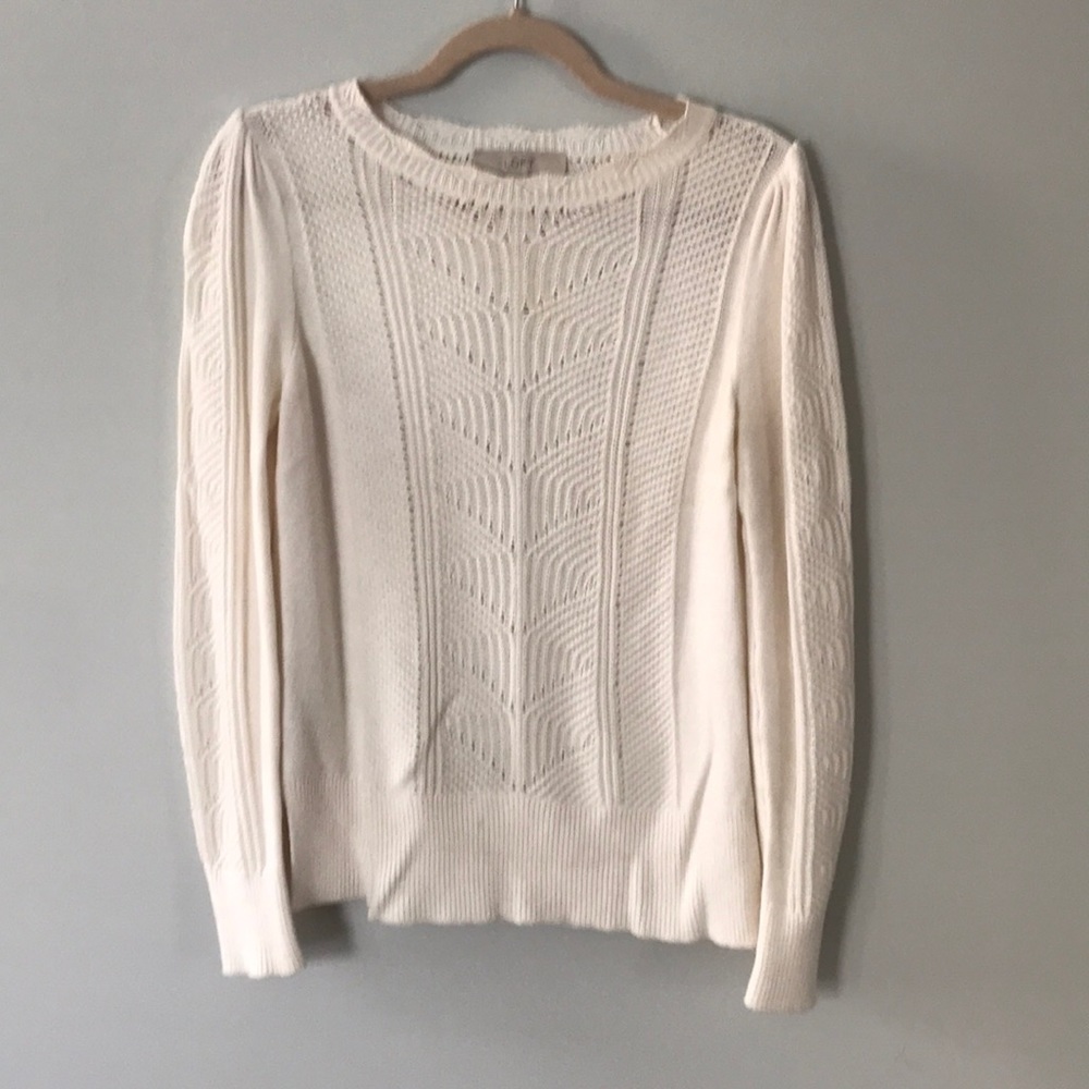 Loft Pointelle Sweater Small